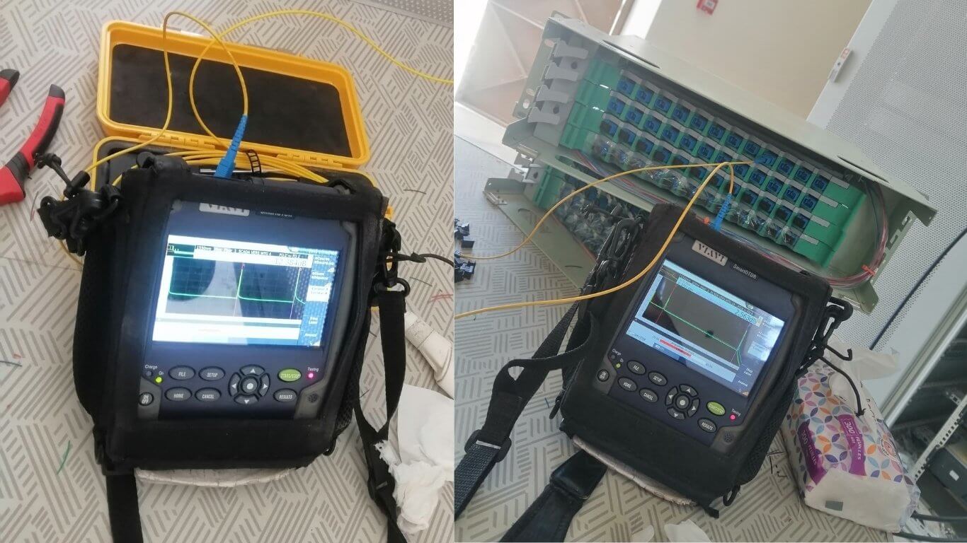 Test OTDR sur fibre optique
